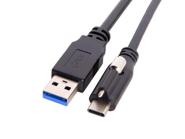 CY USB 3.1 Type-C Locking Connector to Standard USB3.0 Data Cable 1.2m With Panel Mount Screw