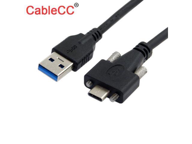 USB 3.1 Type-C Dual Screw Locking to Standard USB 3.0 Data Cable 1.2m Panel Mount Type