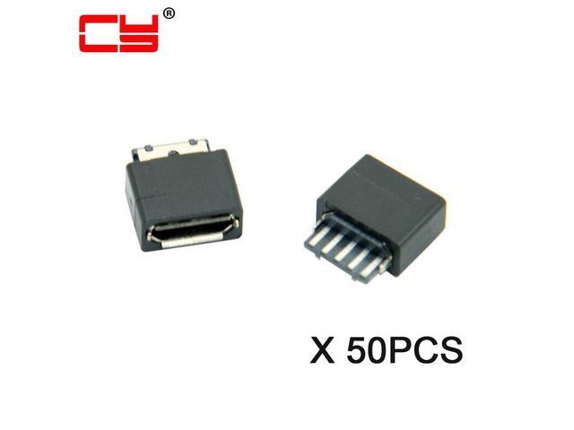 50Pcs Micro USB Type B 5 Pin Female Jack Port Socket Adapter Connector Solder Type Repair Parts Gold Flash Plating Contact