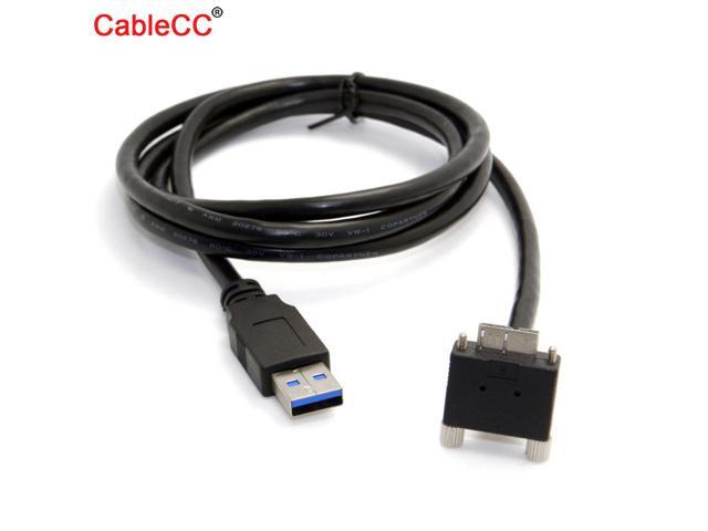 3m 90 Degree Right Angled Micro USB Screw Mount to USB 3.0 Data Cable for Point Grey Chameleon Camera