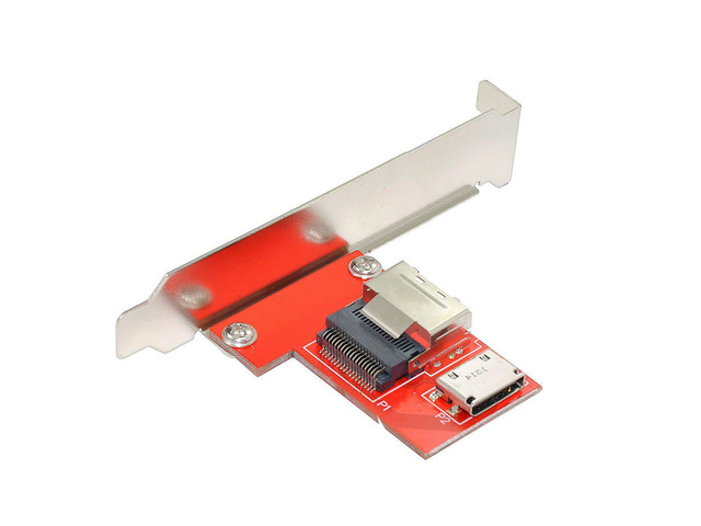 PCI-Express 4.0 Mini SAS SFF-8087 to Oculink SFF-8611 SFF-8612 PCBA Female Adapter With Bracket