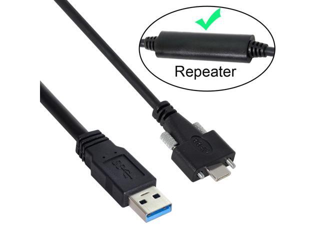 8 Meters USB 3.1 Type-C Dual Screws Locking to Standard USB3.0 Data Cable Mount Type for Camera Recorder
