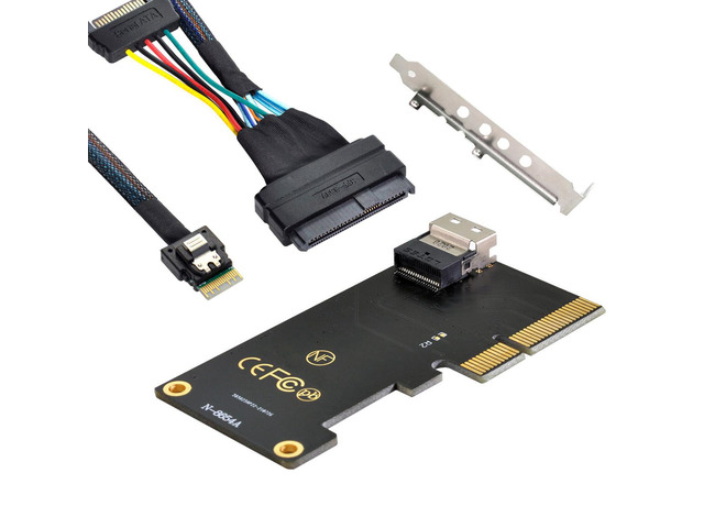 PCI-E 3.0 4.0 to SFF-8654 Slimline SAS Card Adapter to SFF-8639 U.2 U2 NVME PCIe SSD Cable for Mainboard SSD