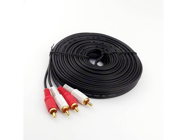 FOR 1pc 33FT 10m Twin 2 RCA Cable Audio Lead Gold Two Male TV Projector 2 RCA Cord photo