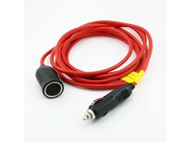 OIAGLH 3.6m/12ft 1.8m/6ft 12V/24V Car Cigarette Lighter Power Plug Socket Copper Cord Adapter Extension Wire Cable