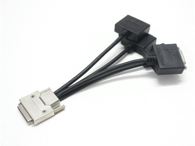 OIAGLH VHDCI (SCSI 68Pin) M to 4-Port DVI-D (24 + 1) F Splitter Cable for NVIDIA and Graphics Cards