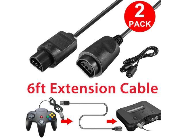 OIAGLH 2pcs Portable Plug And Play Lengthened Adapter Game Console Practical Joystick Line Extension Cable Controller Charging For N64