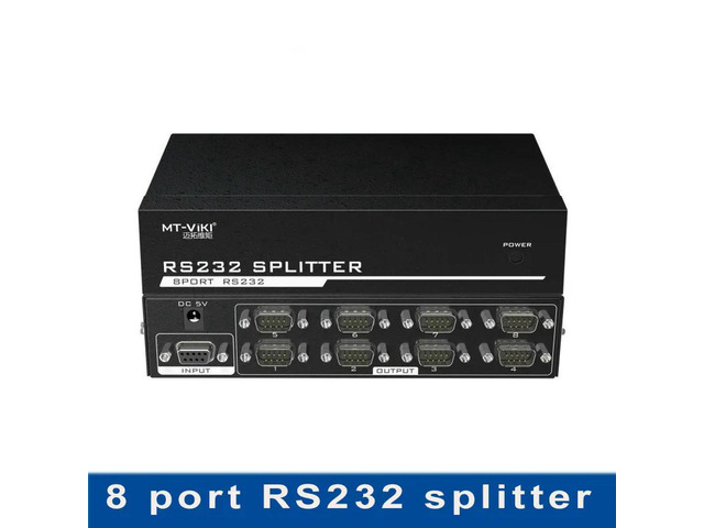 FOR RS232 splitter 8 port Divider DB9 Serial RS232 Data Transfer Protocol COM with Power Adapter RS-232 female to male Converter