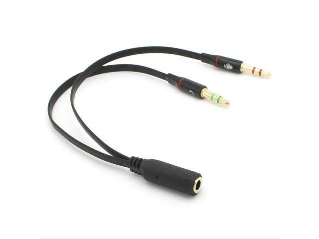 FOR 3.5 mm Black Headphone Earphone Audio Cable Micphone Y Splitter for Adapter 1 Female to 2 male Connected Cord to Laptop PC