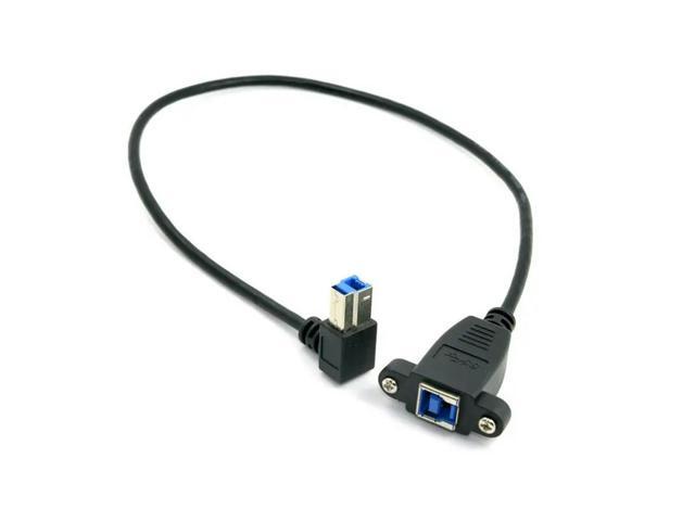 FOR USB 3.0 Back Panel Mount B Type Female To Right Angled 90 Degree B Type Male Extension Cable 0.5m