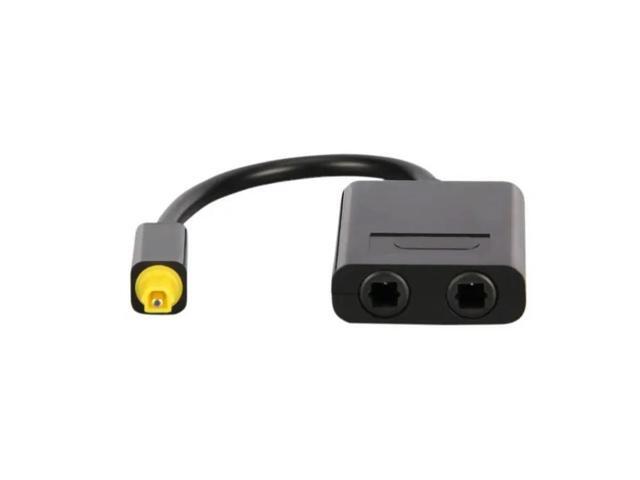FOR Dual Port Digital Optical Audio Splitter for Adapter Fiber Optic Audio Cable 1 In 2 Out Black Color
