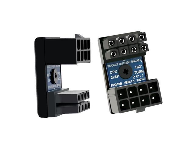 FOR 2pcs/lot ATX 8P EPS 12V 360 Degree Up Down Angled Male to Female Power Header for Adapter for CPU