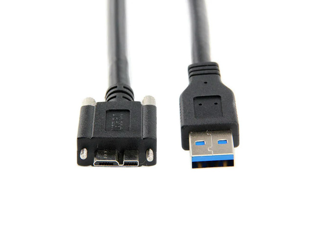 FOR 15ft 5m 1.2m USB 3.0 A type Cable Male to Micro USB 3.0 B Male with Mount Panel Screws for Hard Disk Mobile Phone Black