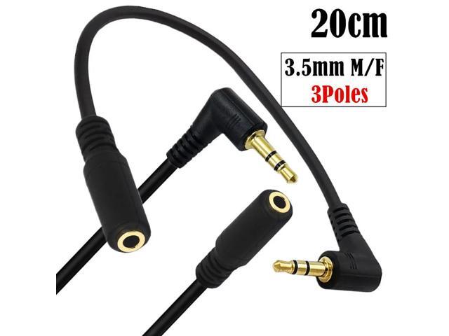FOR Headphone Extension Cable 3.5mm Male To Female 3.5mm Aux 90 Cable Audio Stereo Extender Cord Earphone Speaker