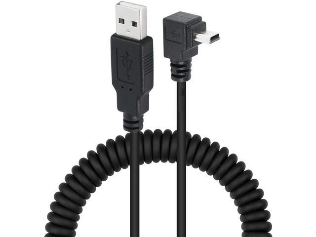 FOR Spiral Coiled Usb Mini Usb To Usb 2.0 5pin 5p 90° Male To Usb 2.0 A Male Plug Cable Spring Cord
