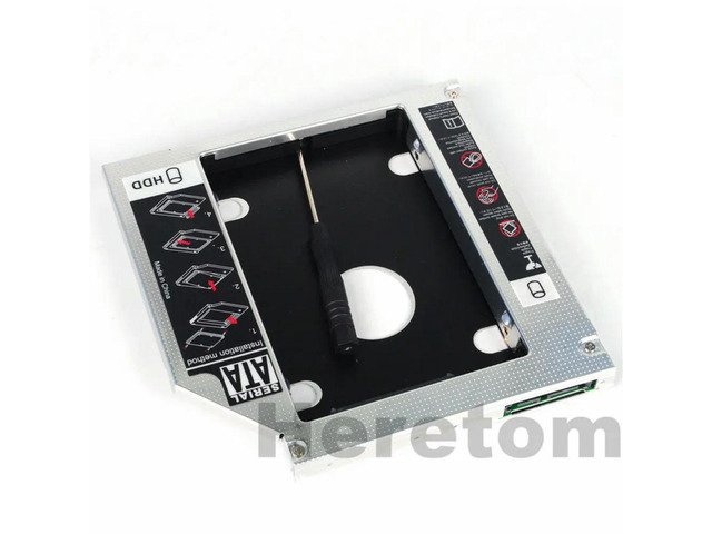 FOR Universal Aluminum SATA to SATA 12.7mm 2nd HDD SSD For Laptop DVD CD-ROM Optical Bay