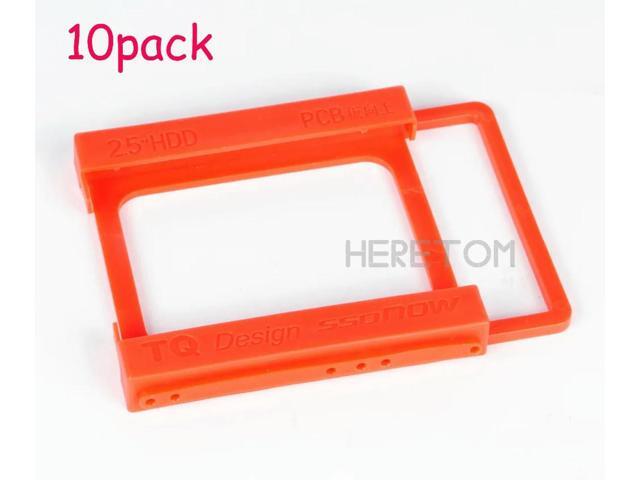 FOR 10pcs 2.5 to 3.5 inch SSD to HDD Mounting Rail Plastics Adapter Bracket Holder Dock Hard Drive Bracket Red TQ35T25