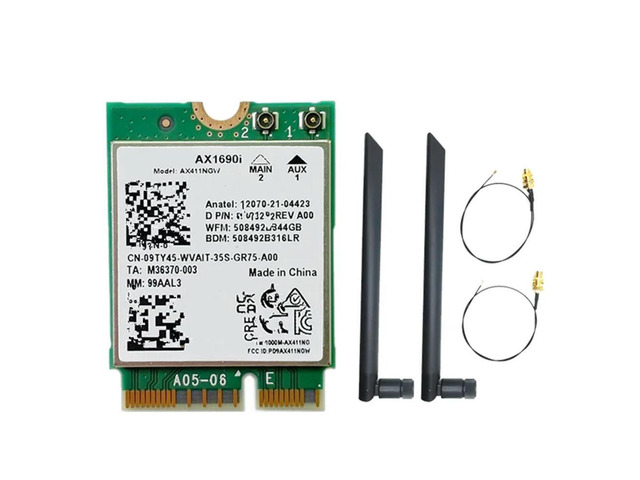 FOR AX1690I WiFi Card+2X8DB AX411 Wi-Fi 6E Speed 2.4 Gbps 802.11Ax 2.4/5/6GHz 5.3 Module