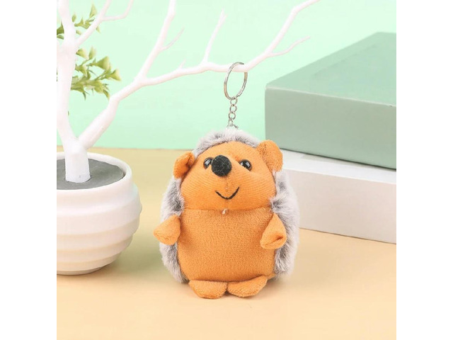 Plush Pompon Hedgehog Animal Keychain Pendant