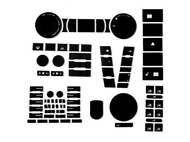 Matte Black Worn Button Repair Stickers Touareg 2005
