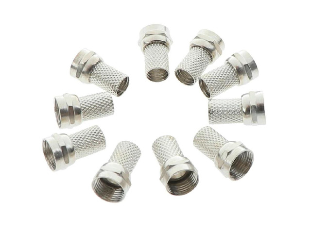 F Type Coaxial Cable Connector 10Pcs
