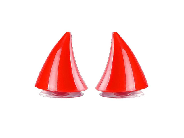 Motorcycle Helmet Rubber Horn Decoration 2PC