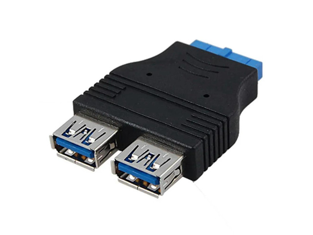 FOR 2 ports USB 3.0 A Female Port HUB Motherboard 20Pin Header Adapter Convertor