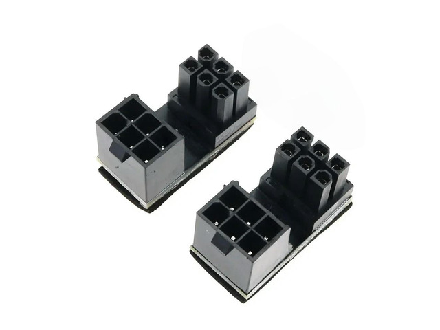 FOR 2Pcs 6pin 8pin Male 180 Degree Angled to 6pin 8Pin Female Power Adapter Port Connector plug socket for PC Graphics Card