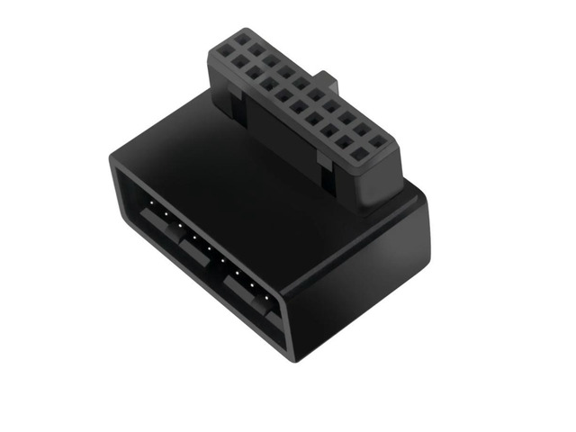 FOR 2PCS USB3.0 19/20Pin Extension Adapter with 90 Degree Steering Joint for Des