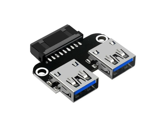 FOR 20Pin to Dual USB3.0 Adapter Connector for Desktop Motherboard 19 Pin/20P Header with 2 USB A Female Ports