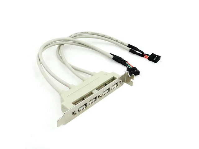 FOR 4 PORTS USB 2.0 Female Screw to 2Motherboard 9p header cable with bracket 4-Port USB Rear Panel Bracket Host Adapter