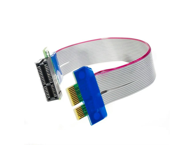 FOR PCI-E 1X to 1X X1 Slot Riser Card Extender Extension Ribbon PCIe Flex Relocate Cable for