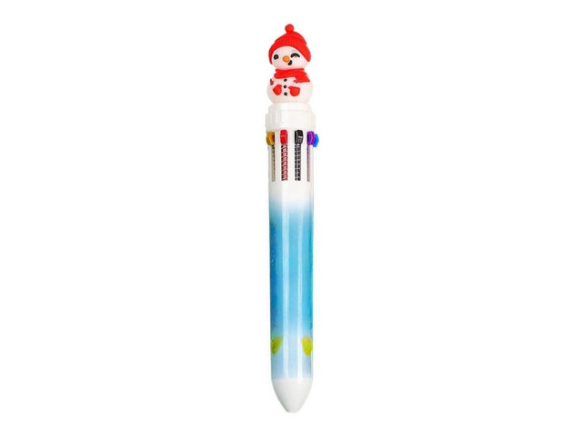 FOR Christmas Ballpoint Pen Sequins Designed Multicolor Pen 10-in-1 Retractable 
