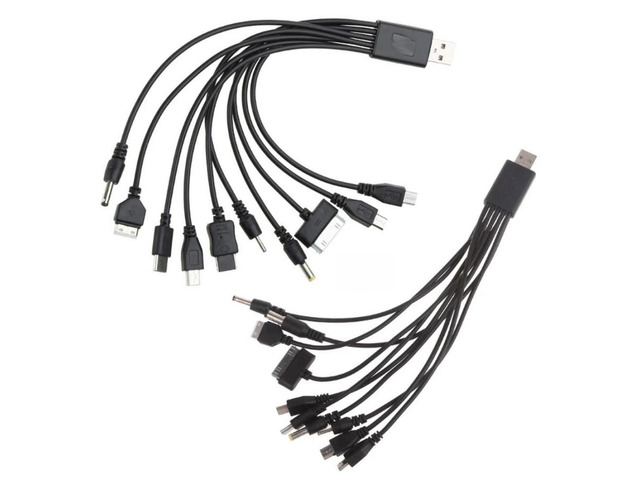 FOR USB To Multi Plug Cell Phone Charger Cable 10 in 1 USB Cable For Smartphone 