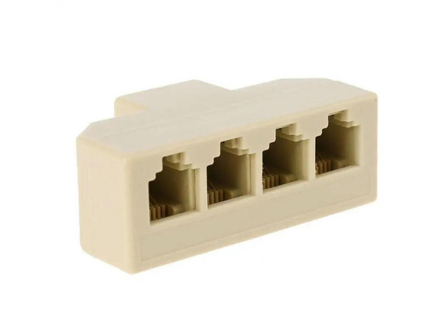 FOR 4 Way Telephone Splitter RJ11 6P4C Male to 4 Female Outlet Ports Sockets Pho