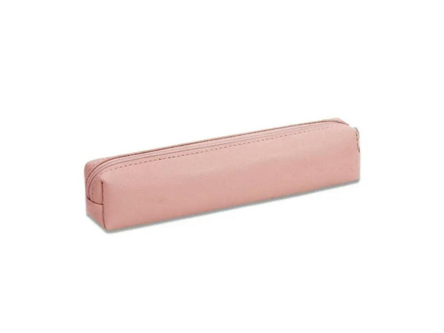 FOR Small Pencil Case Pen Holder Leather Storage Bag Zippered Portable Pen Organ