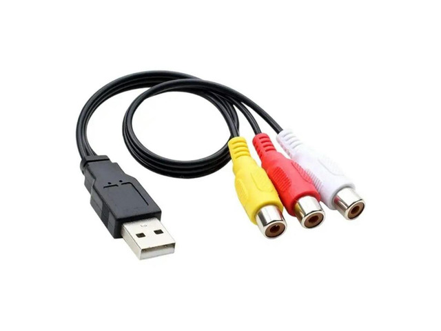 FOR USB Male to 3RCA Female Adapters Cable High Fidelitys AV Transfer Cable
