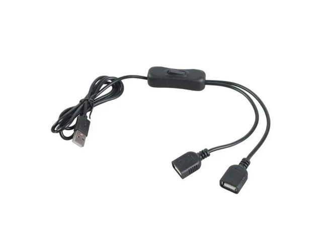 FOR Double USB Port Charging Extension Cord With On Off Switcher For Fan Lights Pumps 35cm 120cm 200cm Length Option