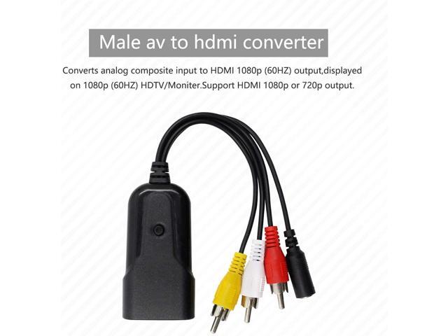Composite to HDMI Converter, HDMI, AV to HDMI Support 1080P with Power Adapter, RCA to HDMI for PS One, PS2, PS3, WII, WII U and SEGA Video Games...