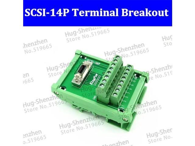 SCSI 14P 14Pin CN slot 180 degree acquisition card Terminal Block Breakout Board Adapter DIN Rail Mounting