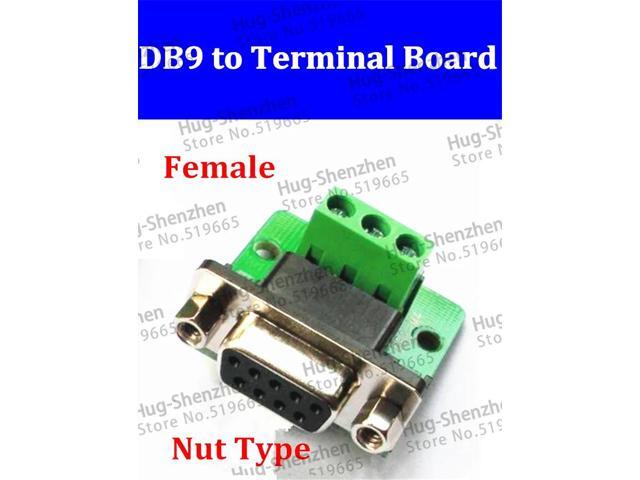 Wholesale 30 pcs female DB9 Serial Port to terminal RS232 breakout to terminals pin 2/3/5 Nut type