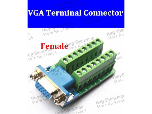 HDR15 DB15 female 3Row 15Pin Plug Breakout PCB Board Terminals Connectors Adapter VGA connector 3+4 3+6 3+9