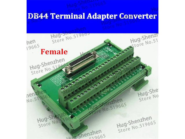 DB44 D-SUB DR-44 44 pins DR44 Female 44pin port din rail mounting Terminal block adapter converter PCB board Breakout 3 row