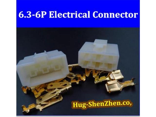 20pcs/lot 6.3 serie 6P electronical connector Kits Male Female plug terminals for Motorcycle Motorbike Car connector