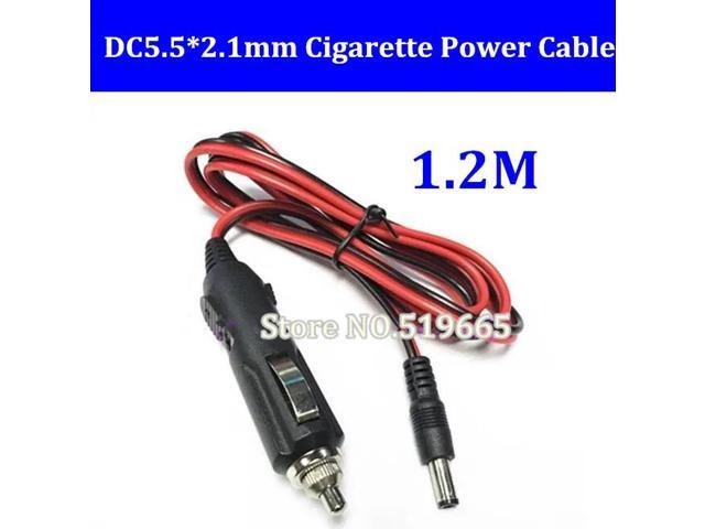 Portable 12V Car Cigarette lighter plug cable with DC 5.5mm*2.1mm male connector for car charger Extension Socket Cord 5pcs/lot