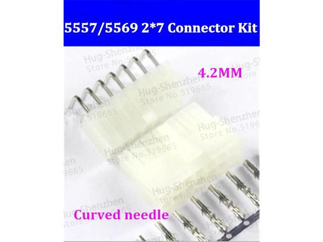 10sets Car connector 5557/5569 4.2MM 14P Connector plug and a curved needle seat + terminal