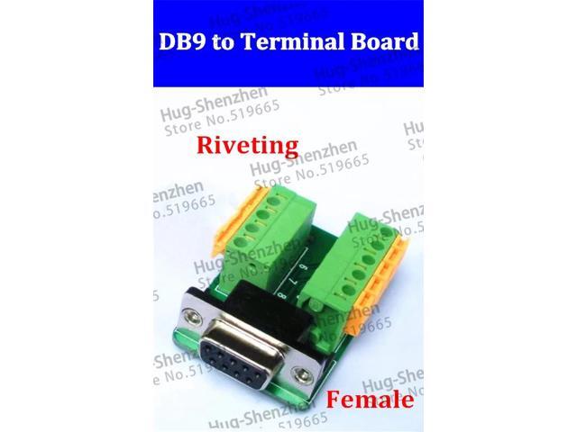 DB9 ADAPTER 9 Pin Port FEMALE Breakout to Terminal Board with riveting type,
