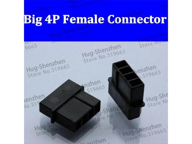 black big 4P female for IDE Power connector plastic shell-100pcs/lot