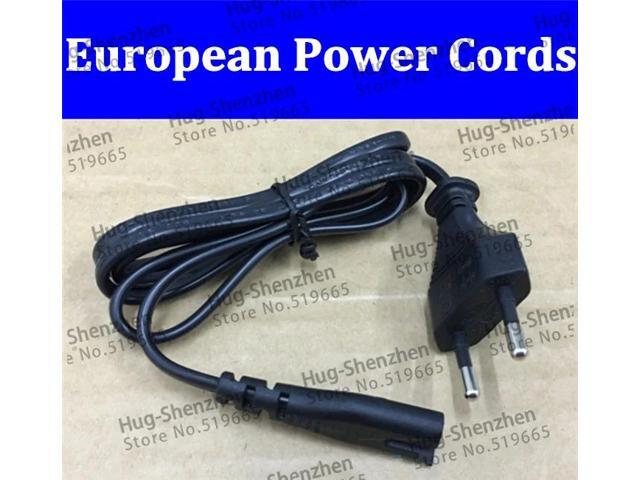 1.2M 2-Prong Port EU European Power cord Black cable -2pcs/lot