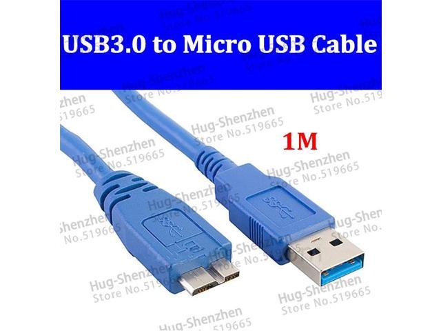 10pcs 1M 3FT USB 3.0 A Male to Micro B Male Cable BLUE / High-Quality USB 3.0 Cable Male to Am / Micro usb